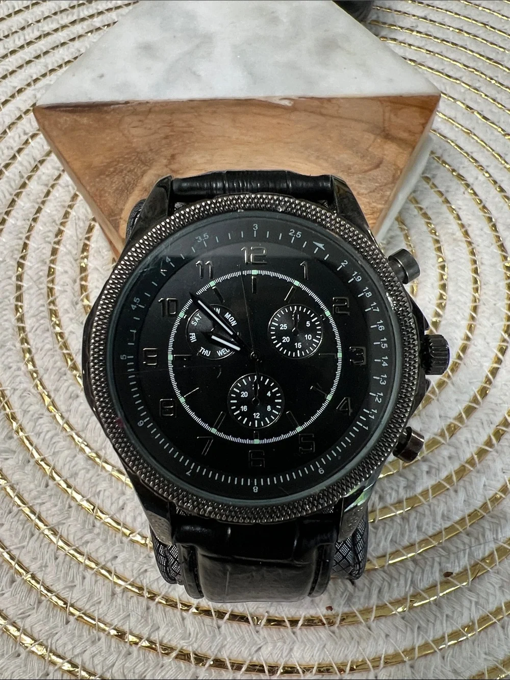 Black Men's Chronograph Style Watch
